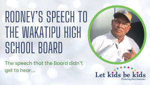 Rodney Hide Wakatipu High School Board Speech